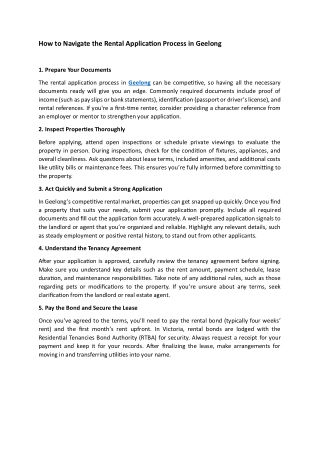 how to navigate the rental application process