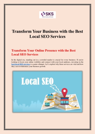 Transform Your Business with the Best Local SEO Services