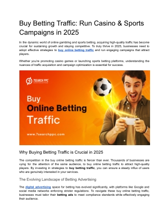 Buy Betting Traffic_ Run Casino & Sports Campaigns in 2025