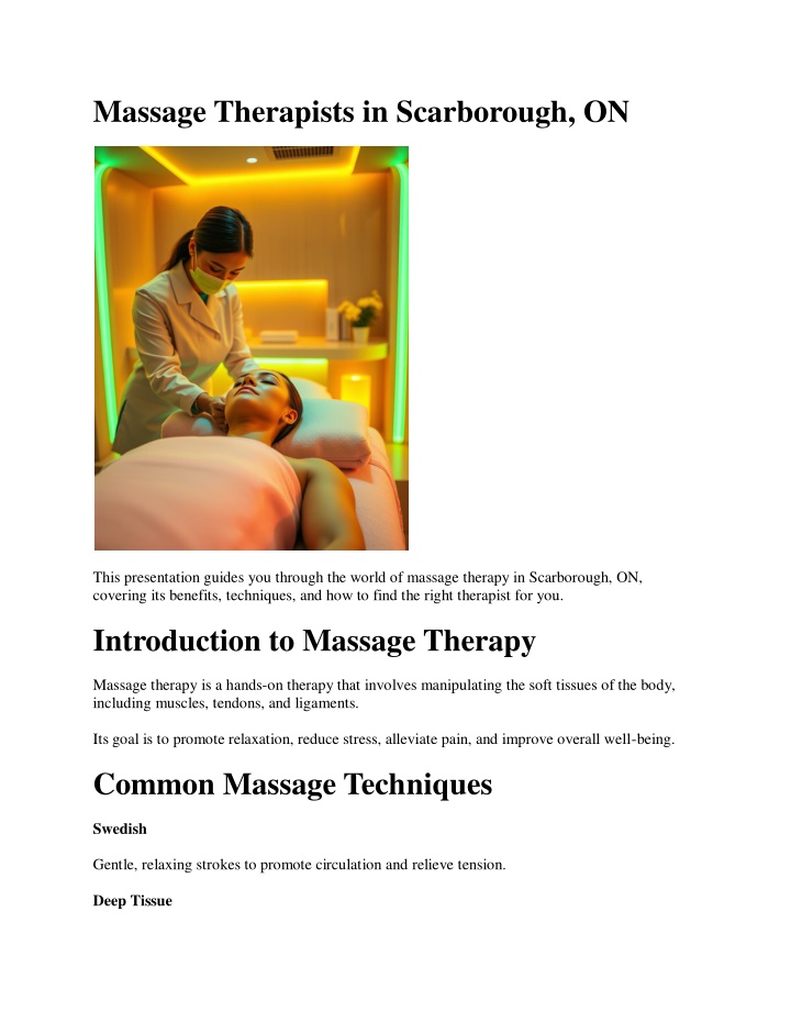 massage therapists in scarborough on