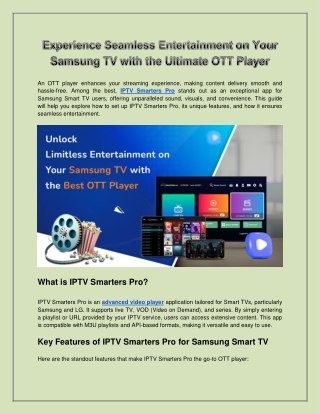 Experience Seamless Entertainment on Your Samsung TV with the Ultimate OTT Player