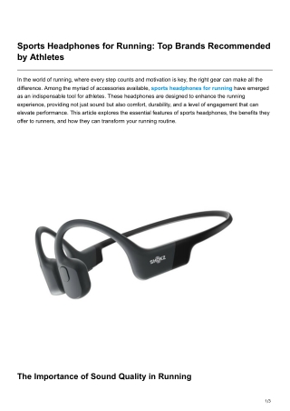Sports Headphones for Running Top Brands Recommended by Athletes