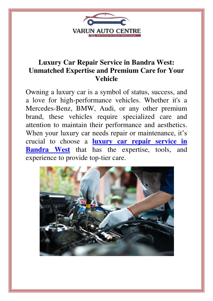 luxury car repair service in bandra west