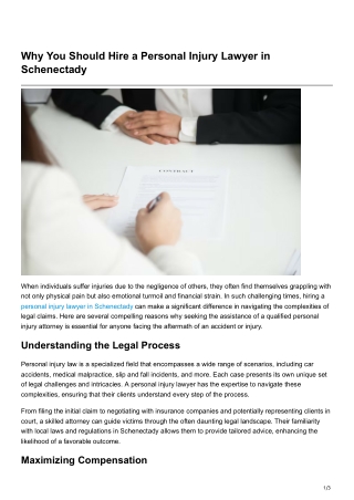 Why You Should Hire a Personal Injury Lawyer in Schenectady