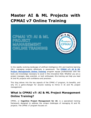 master ai ml projects with cpmai v7 online