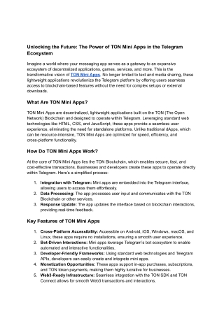 unlocking the future the power of ton mini apps