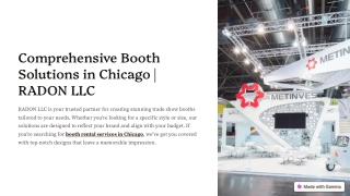 Comprehensive Booth Solutions in Chicago | RADON LLC