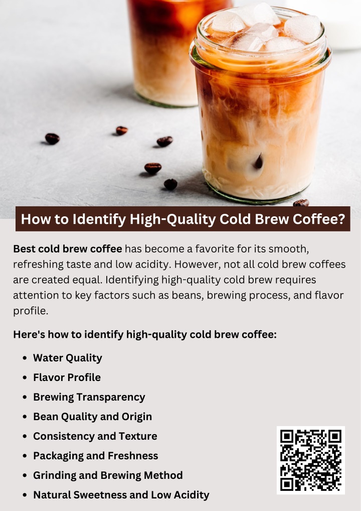 how to identify high quality cold brew coffee