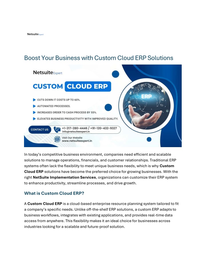 boost your business with custom cloud