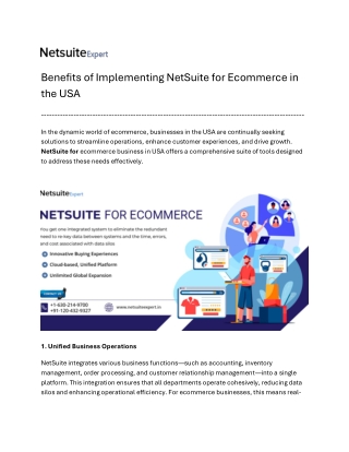 Benefits of Implementing NetSuite for Ecommerce in the USA