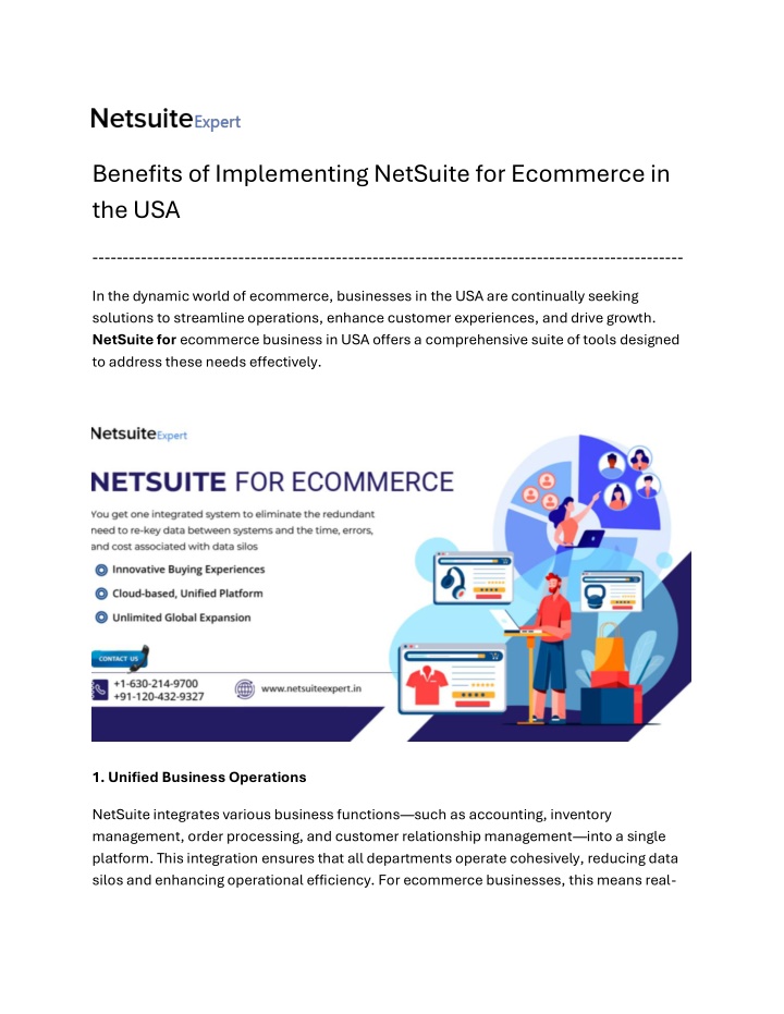 benefits of implementing netsuite for ecommerce