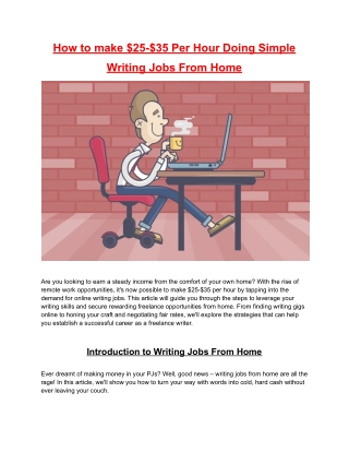 How to make $25-$35 Per Hour Doing Simple Writing Jobs From Home