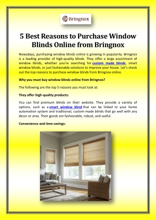5 best reasons to purchase window blinds online