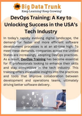 DevOps Training A Key to Unlocking Success in the USA’s Tech Industry