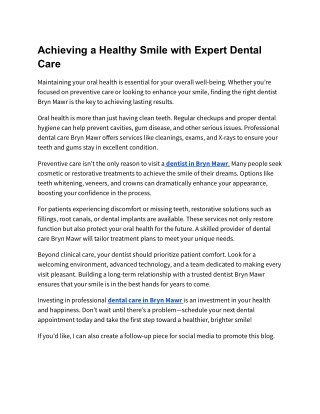 PDF_ Achieving a Healthy Smile with Expert Dental Care