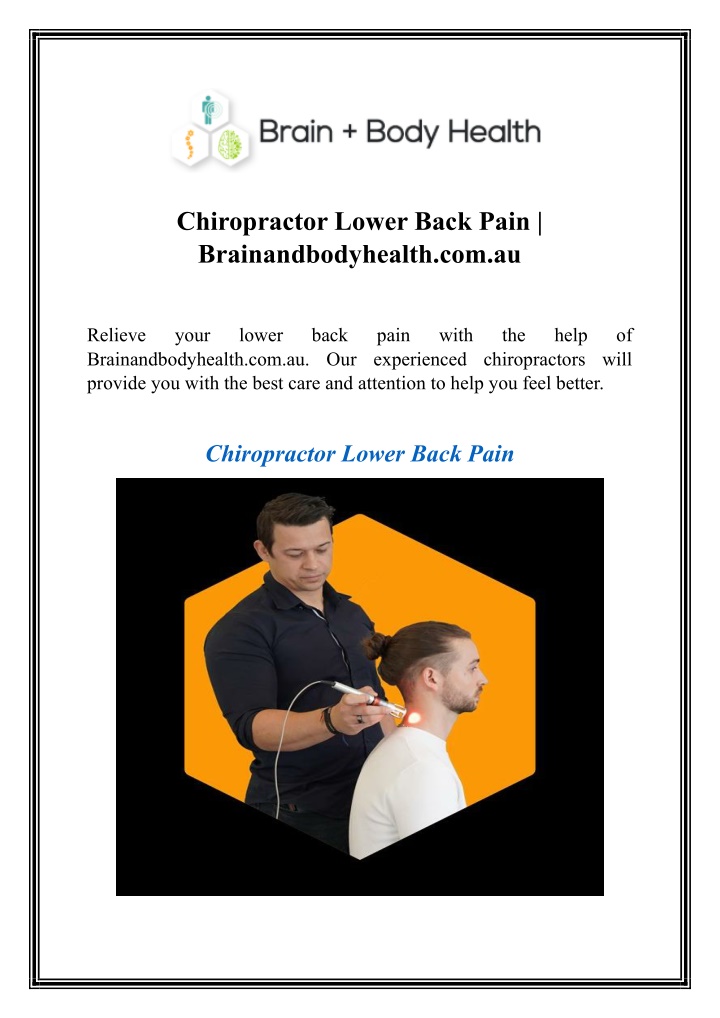 chiropractor lower back pain brainandbodyhealth