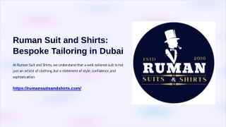 Elevate Your Style with Premium Men's Suits in Dubai – Ruman Suits & Shirts