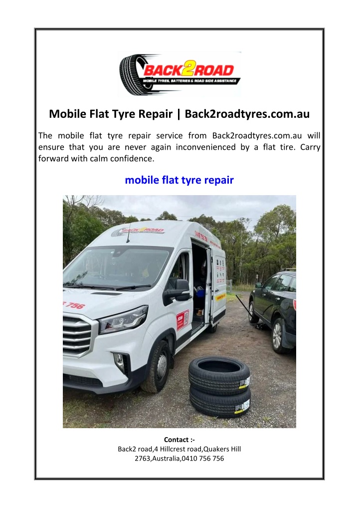 mobile flat tyre repair back2roadtyres com au