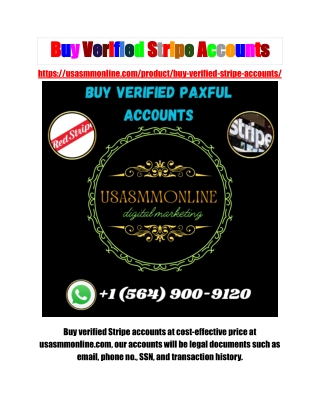 Buy Verified Stripe Accounts 2025, I'm all Account Seller of all types.