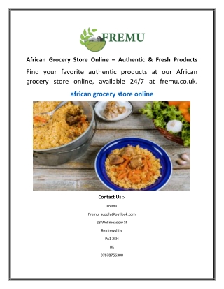 African Grocery Store Online  Authentic & Fresh Products