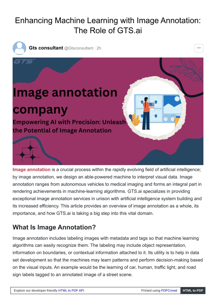 enhancing machine learning with image annotation