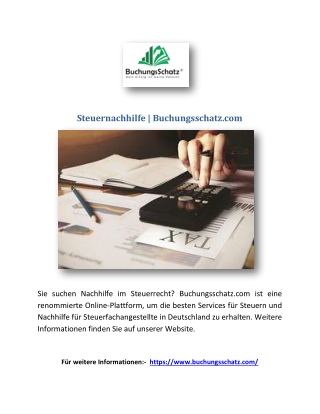 Steuernachhilfe | Buchungsschatz.com