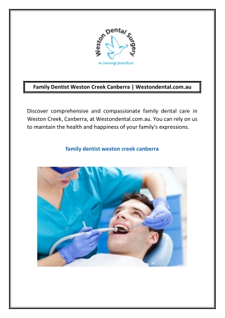 Family Dentist Weston Creek Canberra | Westondental.com.au
