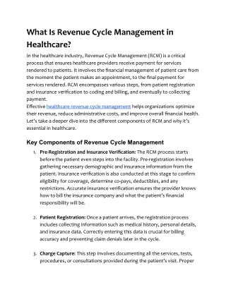 What Is Revenue Cycle Management in Healthcare