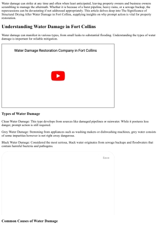The Importance of Structural Drying After Water Damage in Fort Collins