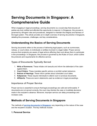 serving documents in singapore a comprehensive