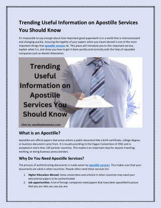 Trending Useful Information on Apostille Services You Should Know