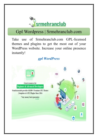 Gpl Wordpress | Srmehranclub.com