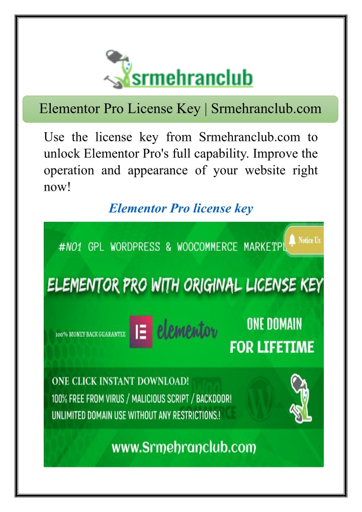 elementor pro license key srmehranclub com