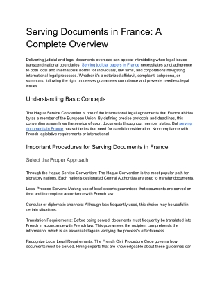 Serving Documents in France