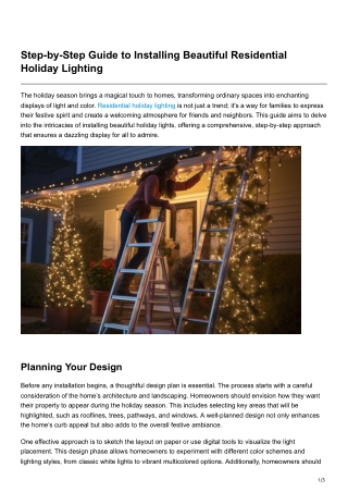 Step-by-Step Guide to Installing Beautiful Residential Holiday Lighting
