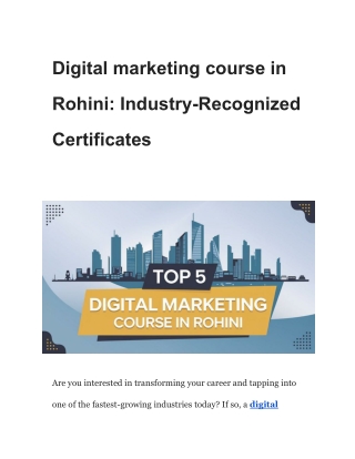 Digital marketing Course in Rohini
