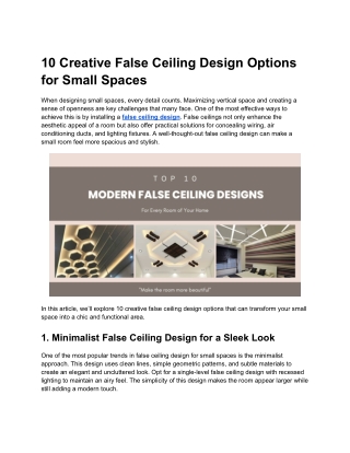 10 creative false ceiling design options