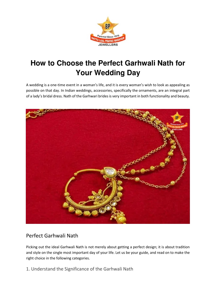 how to choose the perfect garhwali nath for your