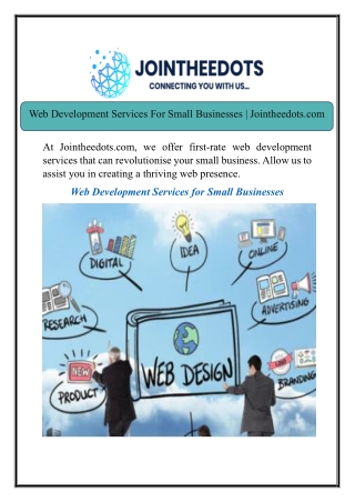 Web Development Services For Small Businesses | Jointheedots.com