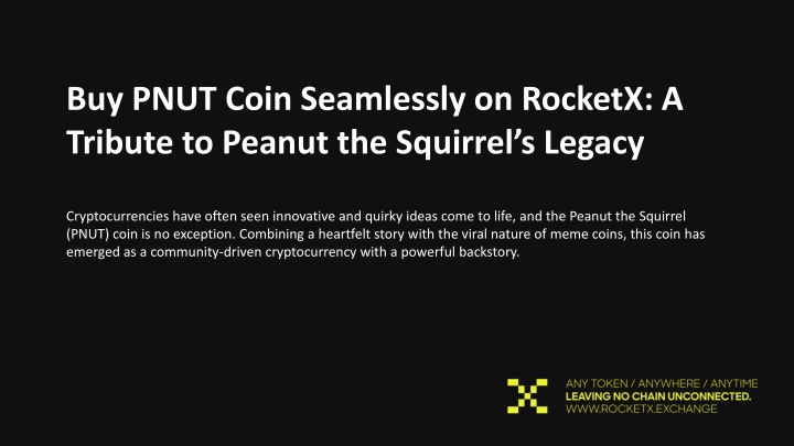 buy pnut coin seamlessly on rocketx a tribute