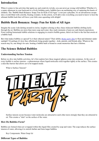 “Bubble Bash Bonanza: Soapy Fun for Kids of All Ages”