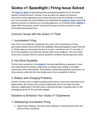 godox v1 speedlight firing issue solved