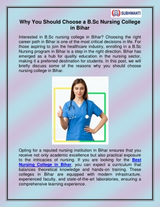 Best Nursing College in Bihar