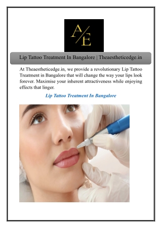 Lip Tattoo Treatment In Bangalore | Theaestheticedge.in