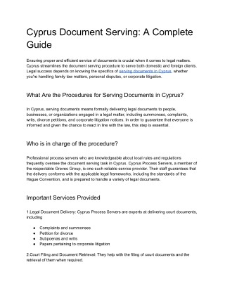 cyprus document serving a complete guide