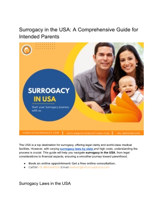 Surrogacy in USA | Complete Surrogacy Agency