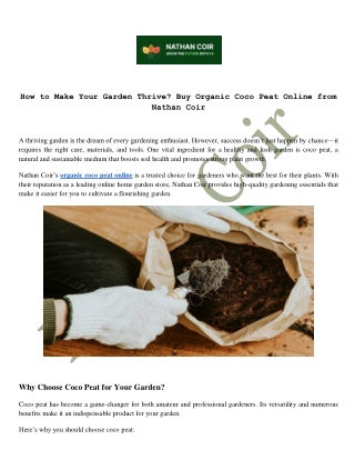 how to make your garden thrive buy organic coco