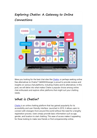exploring chatiw a gateway to online connections