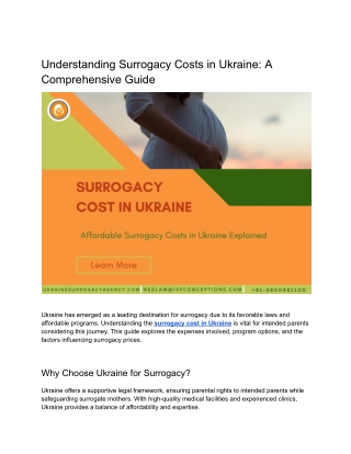 Surrogacy Cost in Ukraine | Ukraine Surrogacy Agency