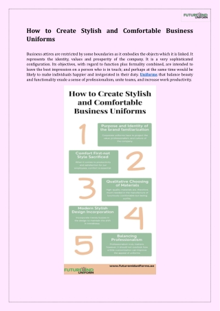 How to Create Stylish and Comfortable Business Uniforms